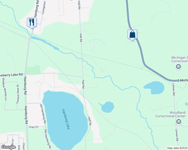 map of restaurants, bars, coffee shops, grocery stores, and more near 10941 Hall Road in Hamburg