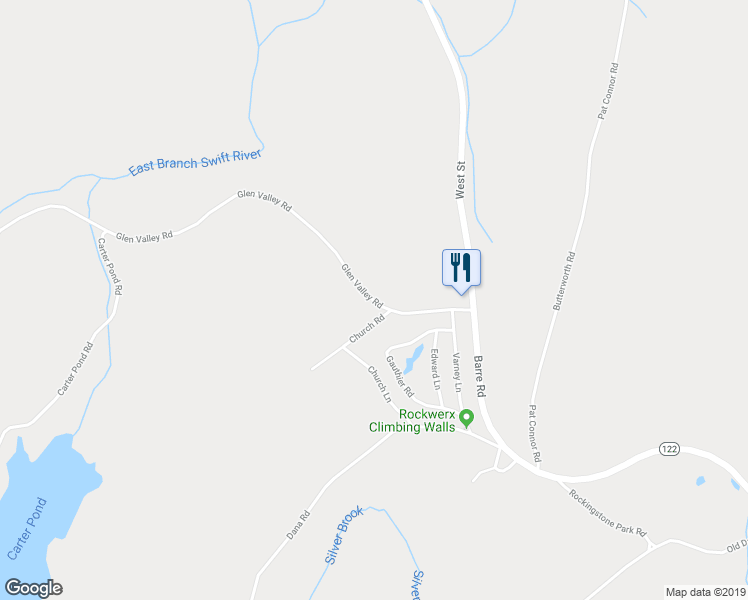 map of restaurants, bars, coffee shops, grocery stores, and more near 249 Glen Valley Road in Barre