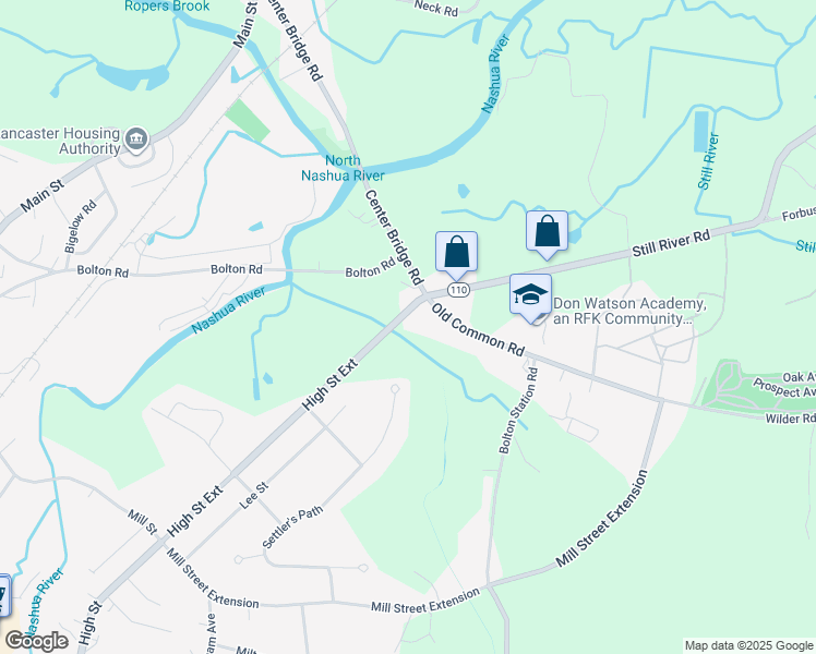 map of restaurants, bars, coffee shops, grocery stores, and more near 419 High Street Extension in Lancaster