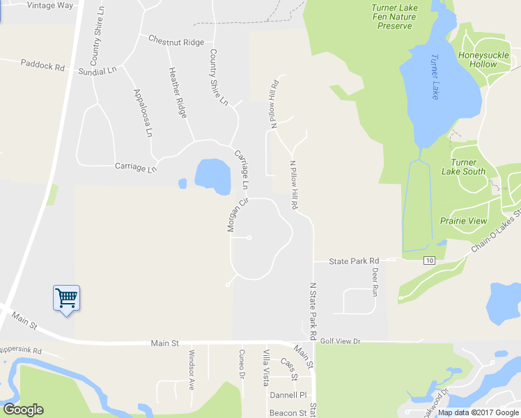 map of restaurants, bars, coffee shops, grocery stores, and more near 8002 Morgan Circle in Spring Grove