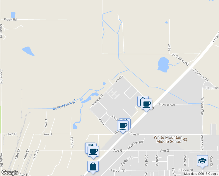 map of restaurants, bars, coffee shops, grocery stores, and more near Avenue North in White City