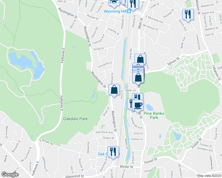 map of restaurants, bars, coffee shops, grocery stores, and more near in Melrose