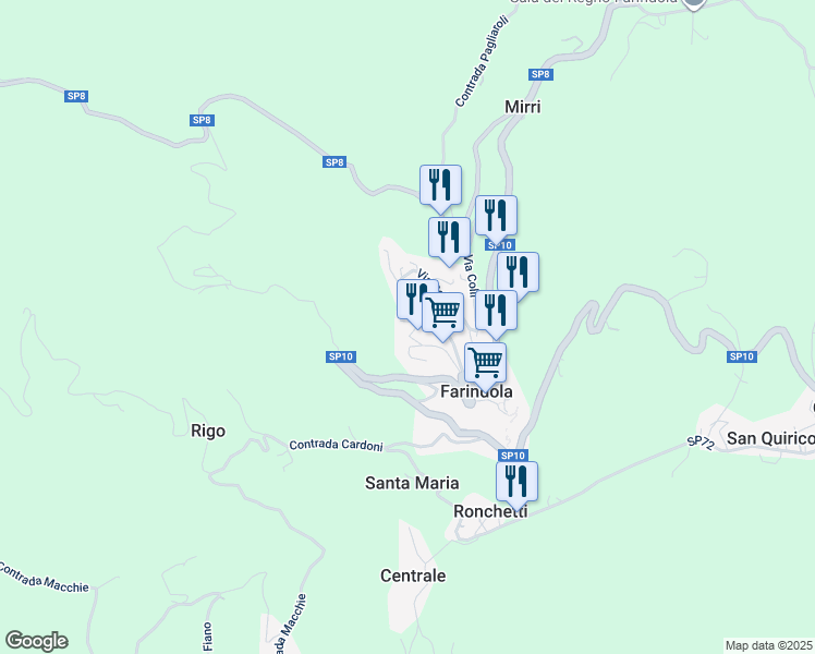 map of restaurants, bars, coffee shops, grocery stores, and more near in Farindola