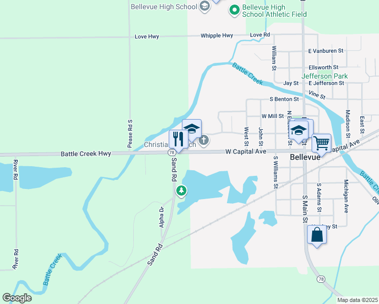 map of restaurants, bars, coffee shops, grocery stores, and more near 904 West Capital Avenue in Bellevue