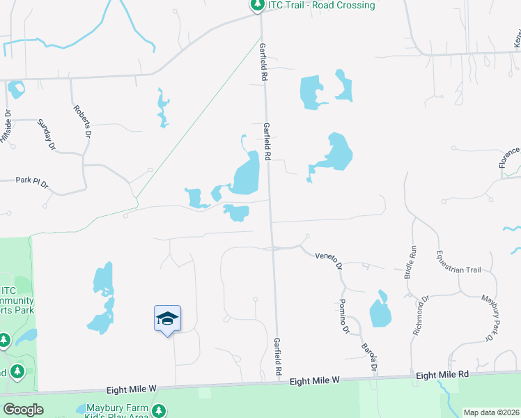 map of restaurants, bars, coffee shops, grocery stores, and more near 49450 Deer Run in Northville