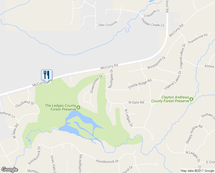 map of restaurants, bars, coffee shops, grocery stores, and more near 12578 North Gate Road in Roscoe