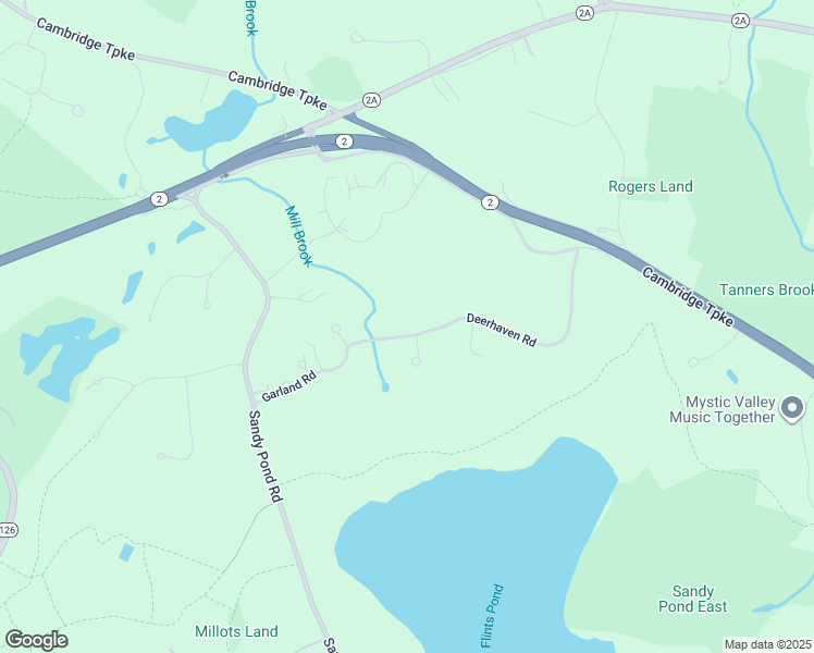 map of restaurants, bars, coffee shops, grocery stores, and more near 53 Deerhaven Road in Lincoln