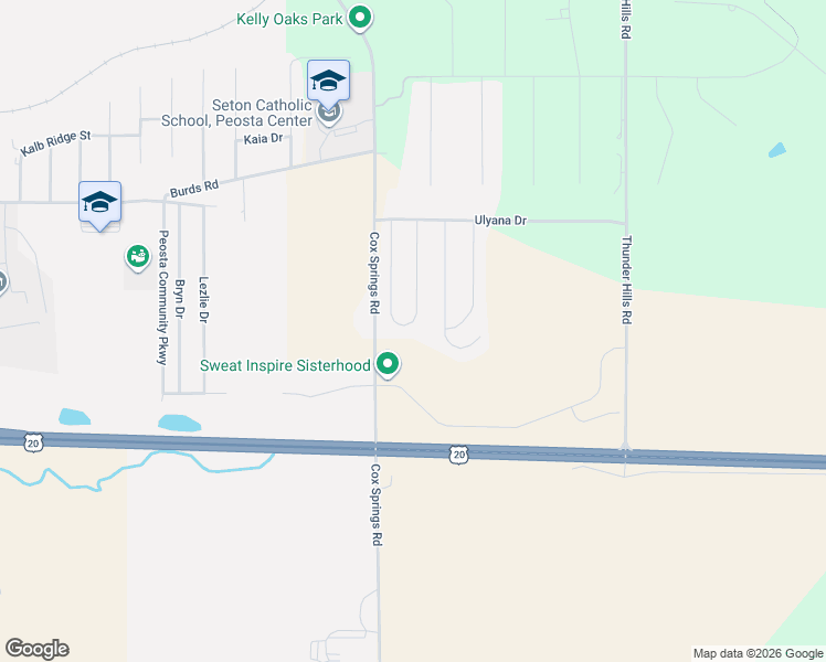map of restaurants, bars, coffee shops, grocery stores, and more near 264 Angela Jean Circle in Peosta