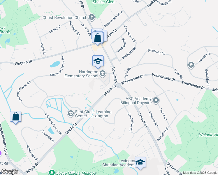 map of restaurants, bars, coffee shops, grocery stores, and more near 159 Maple Street in Lexington