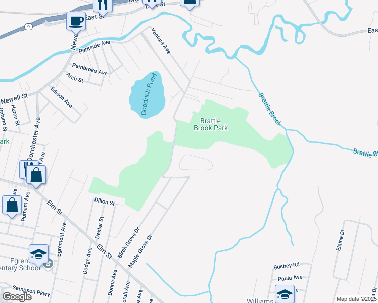 map of restaurants, bars, coffee shops, grocery stores, and more near 20 Kathy Way in Pittsfield