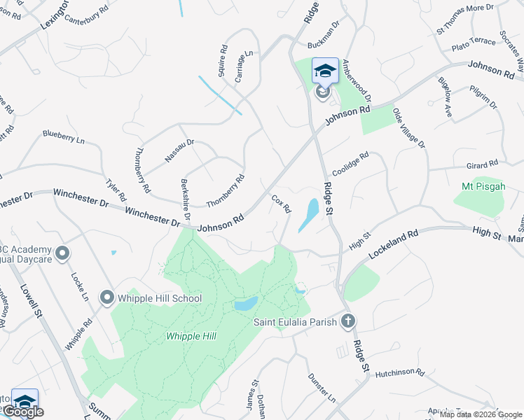 map of restaurants, bars, coffee shops, grocery stores, and more near 21 Cox Road in Winchester