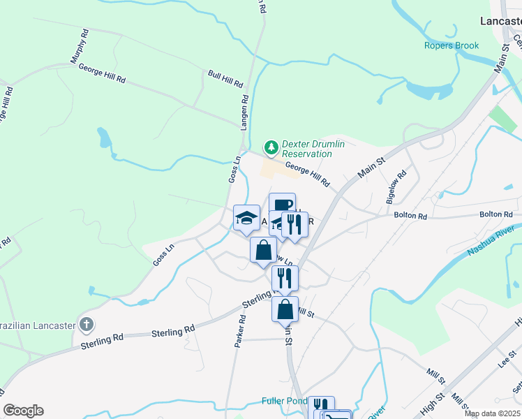 map of restaurants, bars, coffee shops, grocery stores, and more near 20 Maple Street in Lancaster
