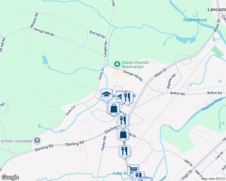 map of restaurants, bars, coffee shops, grocery stores, and more near 20 Maple Street in Lancaster