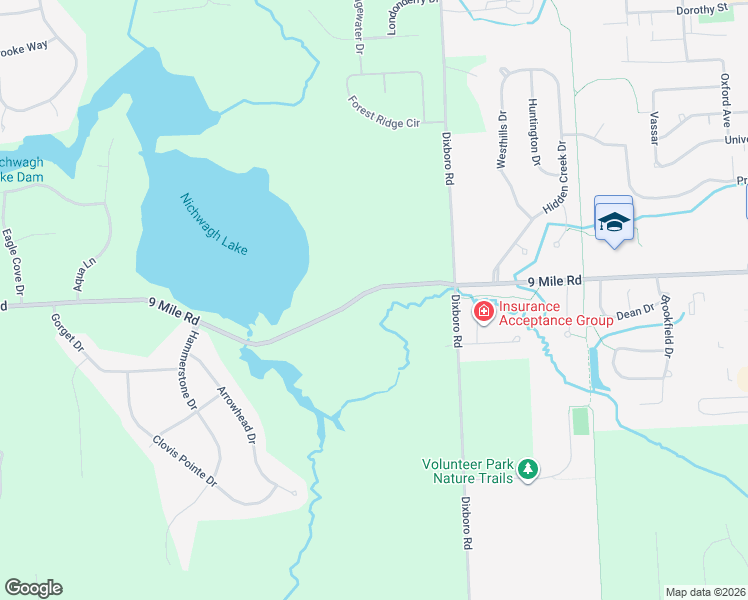 map of restaurants, bars, coffee shops, grocery stores, and more near 13810 9 Mile Road in South Lyon