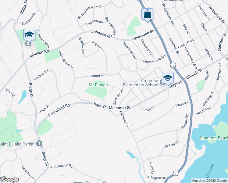 map of restaurants, bars, coffee shops, grocery stores, and more near 4 Andrews Road in Winchester