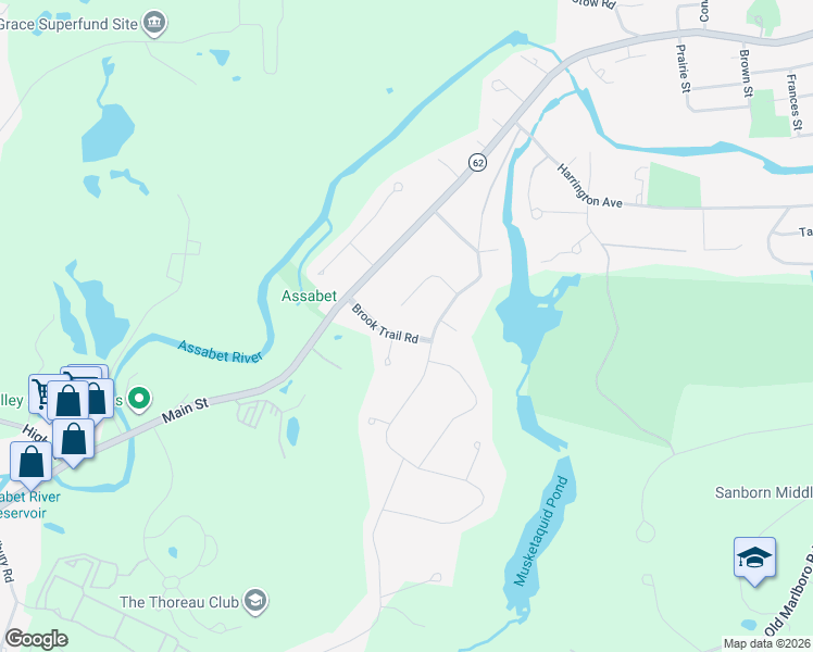 map of restaurants, bars, coffee shops, grocery stores, and more near 244 Hayward Mill Road in Concord