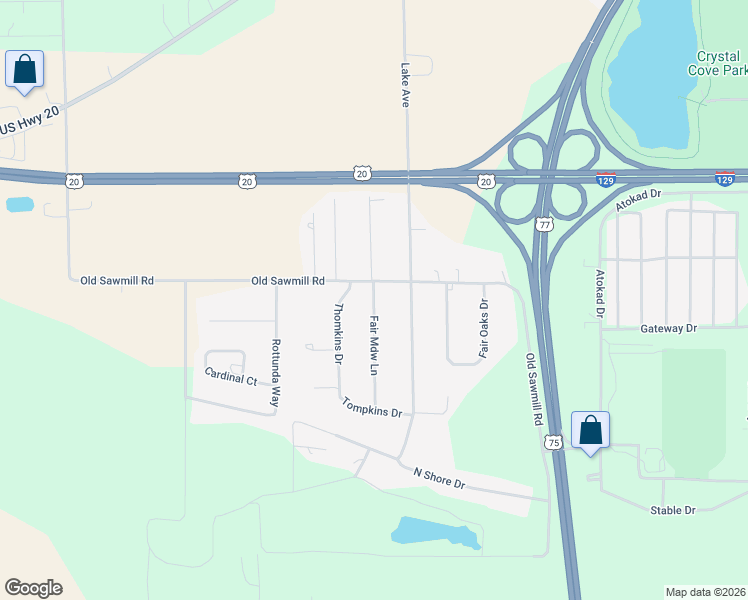 map of restaurants, bars, coffee shops, grocery stores, and more near 1547 Fair Meadows Drive in South Sioux City