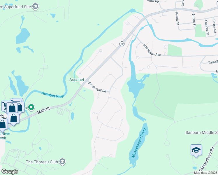 map of restaurants, bars, coffee shops, grocery stores, and more near 244 Hayward Mill Road in Concord