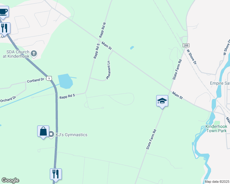 map of restaurants, bars, coffee shops, grocery stores, and more near 118 Hawthorn Dr in Valatie