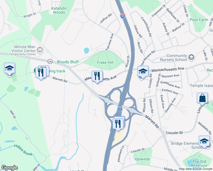 map of restaurants, bars, coffee shops, grocery stores, and more near 727 Marrett Road in Lexington