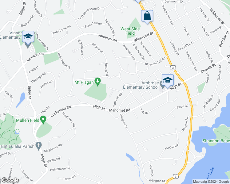 map of restaurants, bars, coffee shops, grocery stores, and more near 4 Andrews Road in Winchester