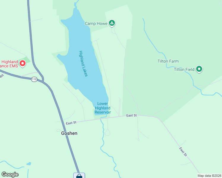 map of restaurants, bars, coffee shops, grocery stores, and more near 51 Aberdeen Road in Goshen