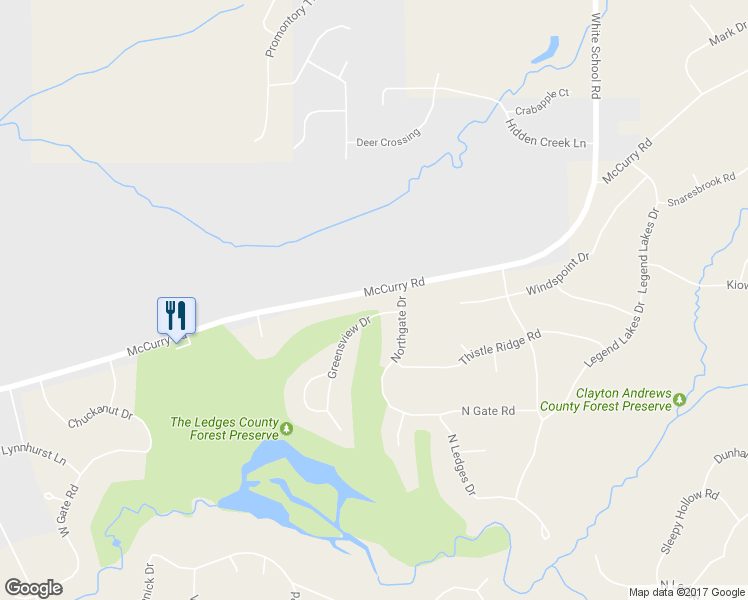 map of restaurants, bars, coffee shops, grocery stores, and more near 7539 McCurry Road in Roscoe