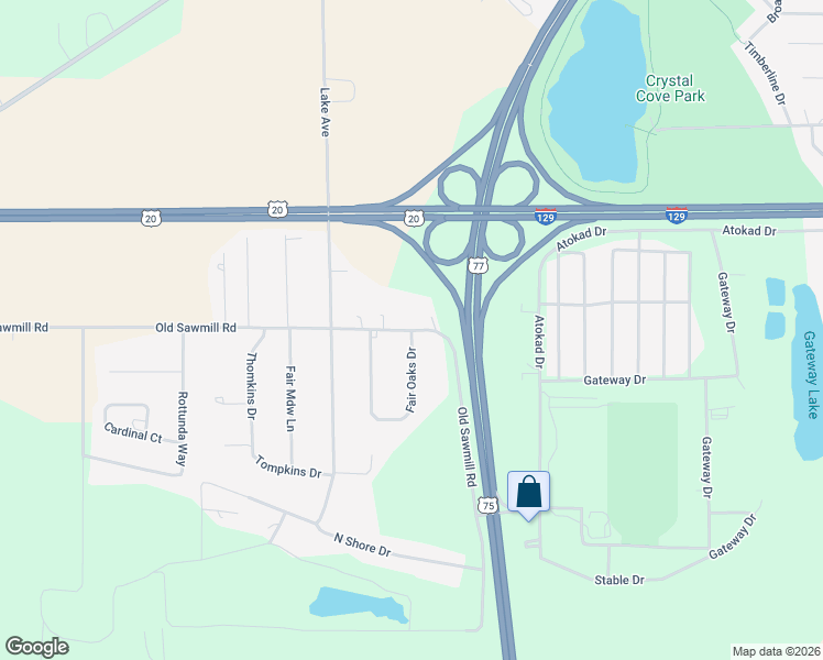 map of restaurants, bars, coffee shops, grocery stores, and more near 155th Street in South Sioux City
