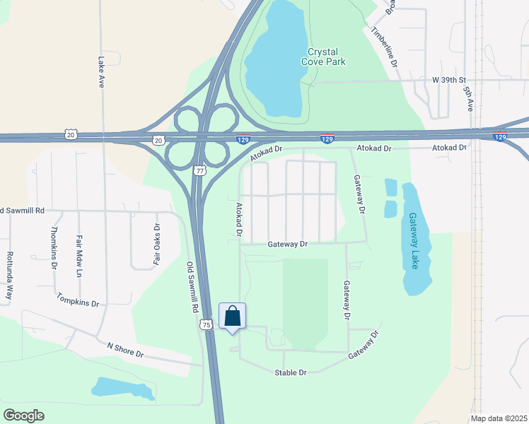 map of restaurants, bars, coffee shops, grocery stores, and more near 1520 Atokad Drive in South Sioux City
