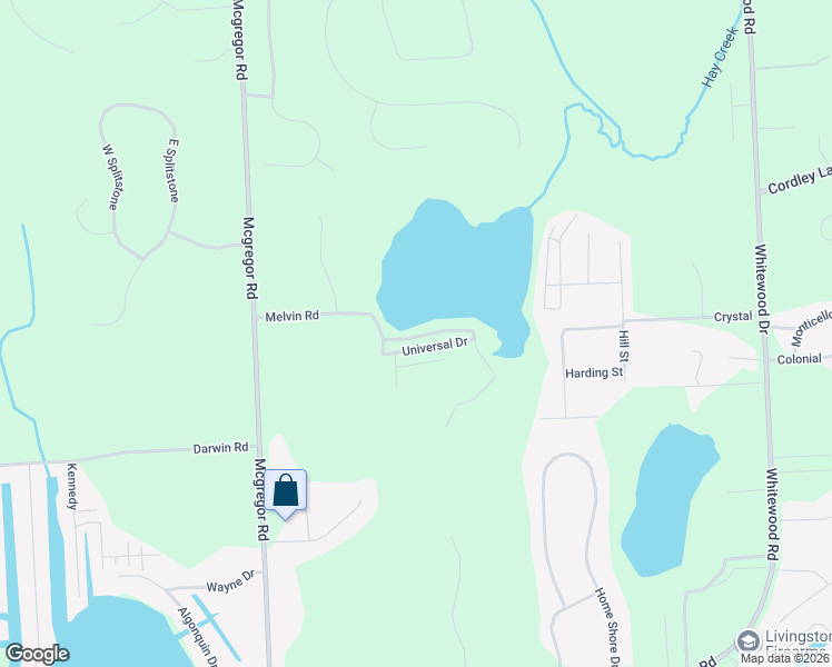 map of restaurants, bars, coffee shops, grocery stores, and more near 2561 Melvin Road in Pinckney