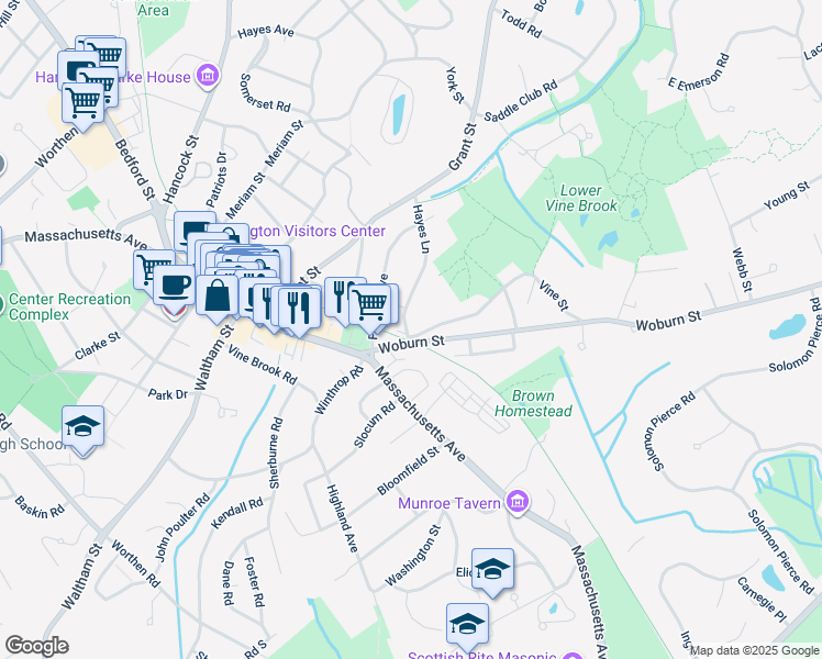 map of restaurants, bars, coffee shops, grocery stores, and more near 2 Vine Street in Lexington