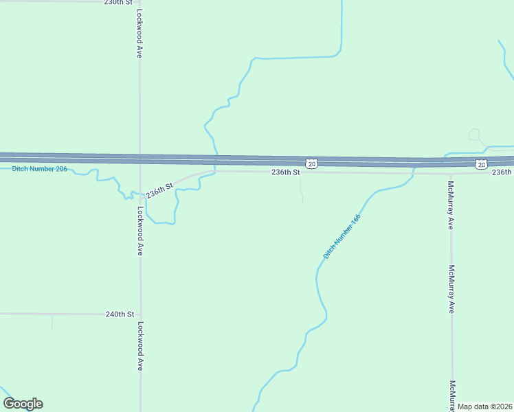 map of restaurants, bars, coffee shops, grocery stores, and more near 2150 236th Street in Webster City