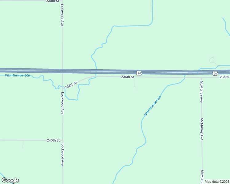 map of restaurants, bars, coffee shops, grocery stores, and more near 2150 236th Street in Webster City