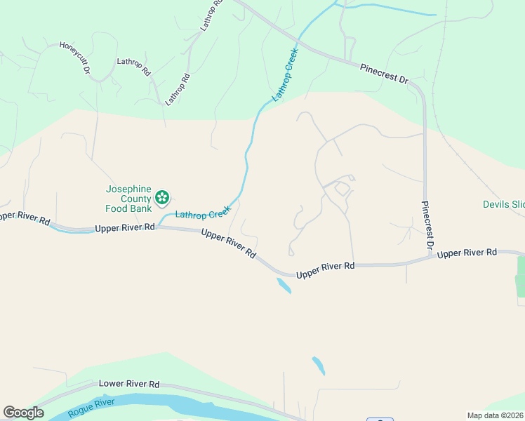 map of restaurants, bars, coffee shops, grocery stores, and more near 3320 Upper River Road in Grants Pass