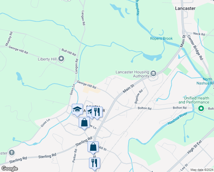 map of restaurants, bars, coffee shops, grocery stores, and more near 15 Dairy Lane in Lancaster