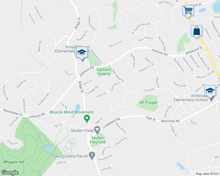 map of restaurants, bars, coffee shops, grocery stores, and more near 7 Windsong Lane in Winchester