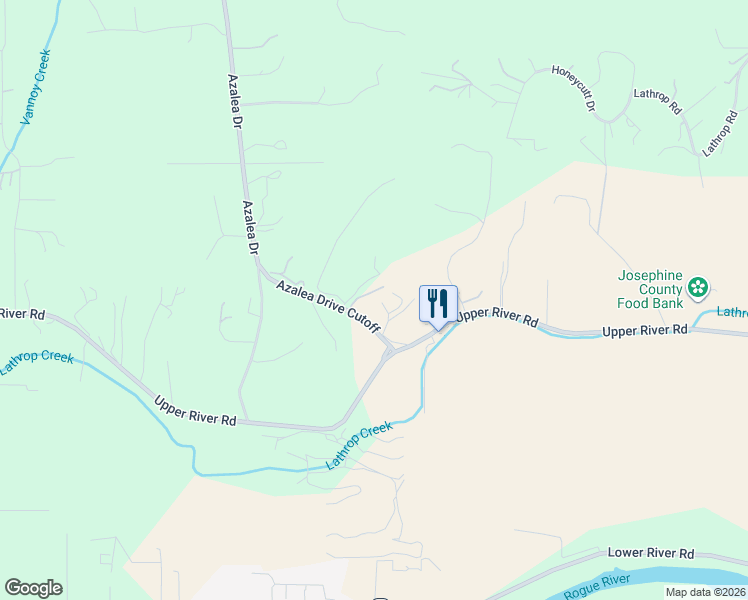 map of restaurants, bars, coffee shops, grocery stores, and more near 101 Azalea Drive in Grants Pass