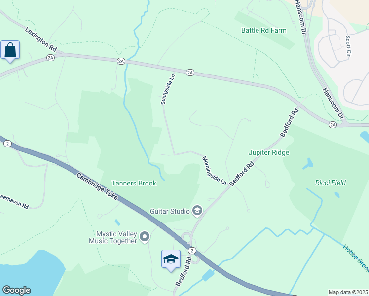 map of restaurants, bars, coffee shops, grocery stores, and more near 27 Morningside Lane in Lincoln