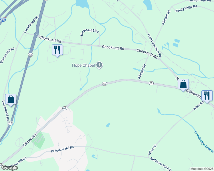 map of restaurants, bars, coffee shops, grocery stores, and more near 89 Clinton Road in Sterling