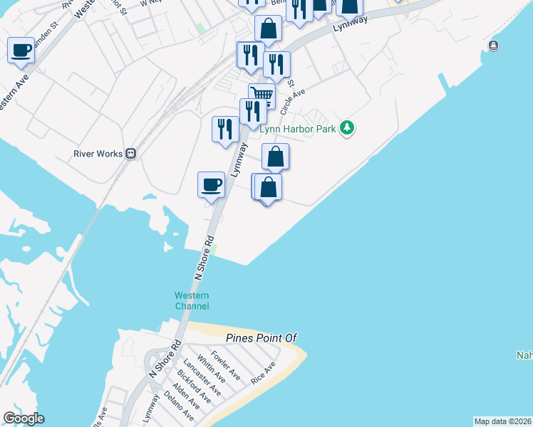 map of restaurants, bars, coffee shops, grocery stores, and more near 810 Lynnway in Lynn