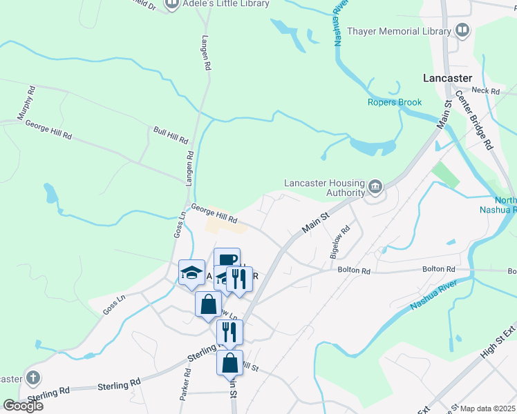 map of restaurants, bars, coffee shops, grocery stores, and more near 15 Dairy Lane in Lancaster