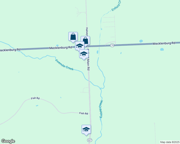 map of restaurants, bars, coffee shops, grocery stores, and more near 39-59 Enfield Main Road in Ithaca
