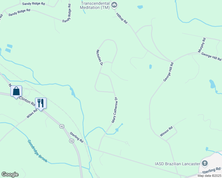 map of restaurants, bars, coffee shops, grocery stores, and more near 188 Mary Catherine Drive in Lancaster