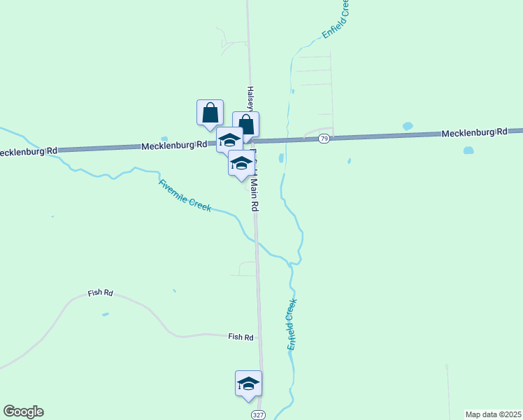 map of restaurants, bars, coffee shops, grocery stores, and more near 39 Enfield Main Road in Ithaca