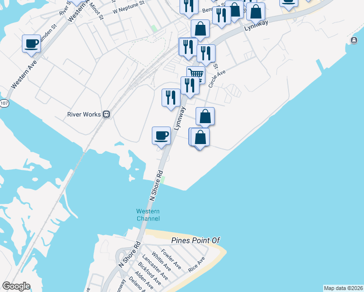 map of restaurants, bars, coffee shops, grocery stores, and more near in Lynn