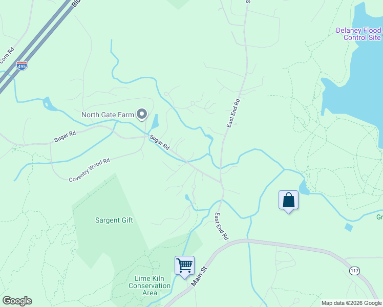 map of restaurants, bars, coffee shops, grocery stores, and more near 576 Sugar Road in Bolton