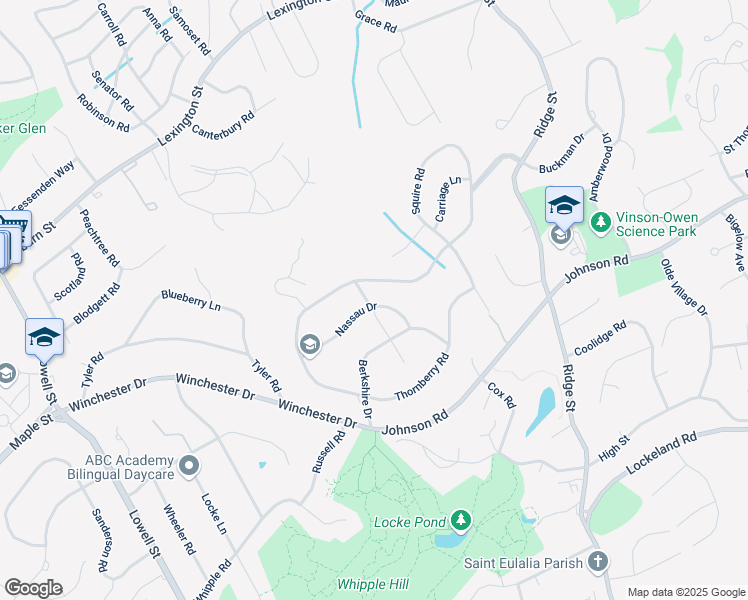 map of restaurants, bars, coffee shops, grocery stores, and more near 32 Thornberry Road in Winchester
