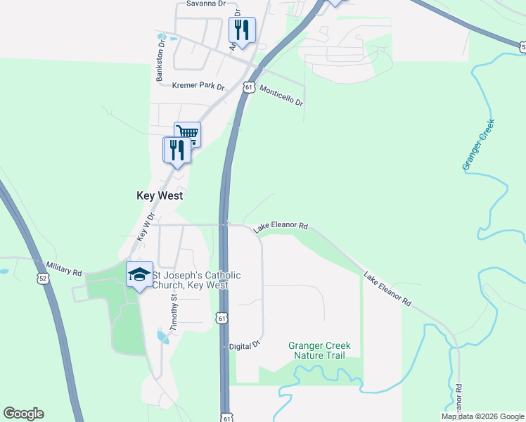 map of restaurants, bars, coffee shops, grocery stores, and more near 10555 Cedar Point Court in Dubuque