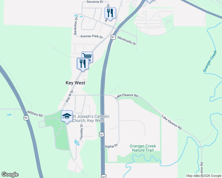 map of restaurants, bars, coffee shops, grocery stores, and more near U.S. 151 in Dubuque