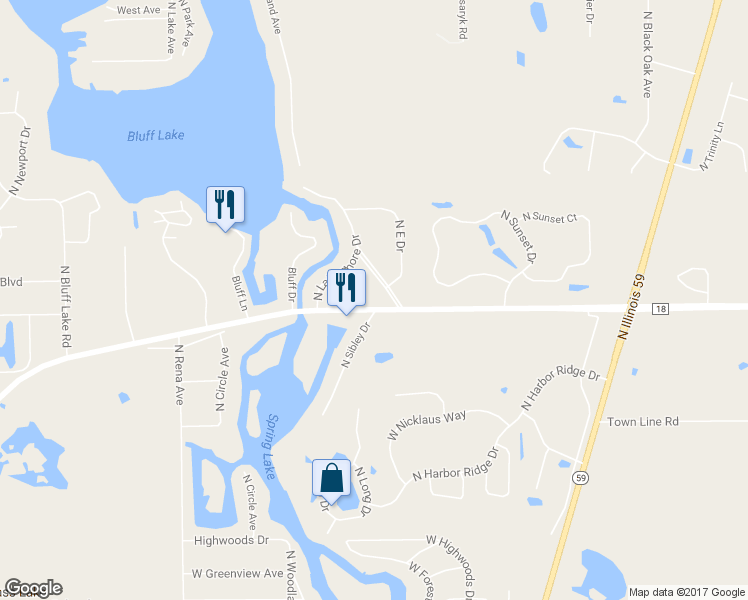 map of restaurants, bars, coffee shops, grocery stores, and more near 25060 West Grass Lake Road in Antioch